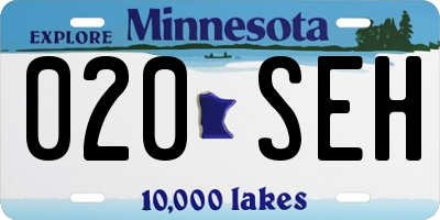 MN license plate 020SEH