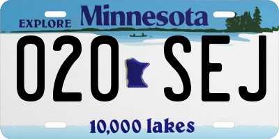 MN license plate 020SEJ