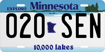 MN license plate 020SEN