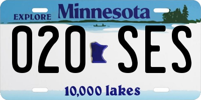 MN license plate 020SES