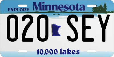 MN license plate 020SEY
