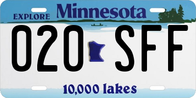 MN license plate 020SFF