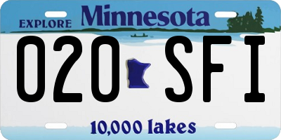 MN license plate 020SFI