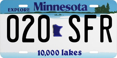 MN license plate 020SFR