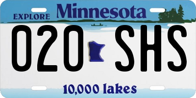 MN license plate 020SHS
