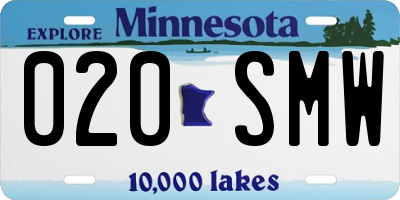 MN license plate 020SMW