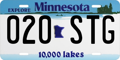 MN license plate 020STG