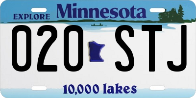 MN license plate 020STJ