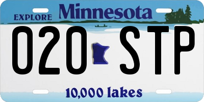 MN license plate 020STP