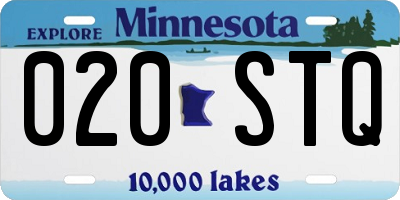 MN license plate 020STQ