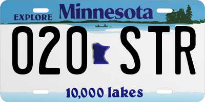 MN license plate 020STR