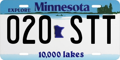 MN license plate 020STT