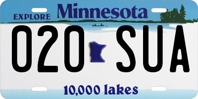 MN license plate 020SUA