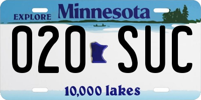 MN license plate 020SUC