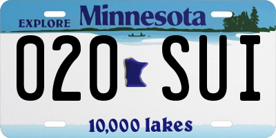 MN license plate 020SUI