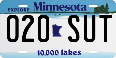 MN license plate 020SUT