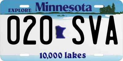 MN license plate 020SVA