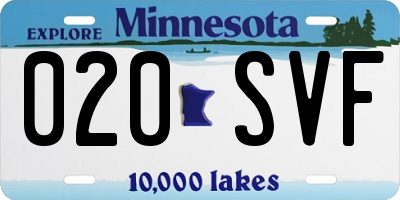 MN license plate 020SVF