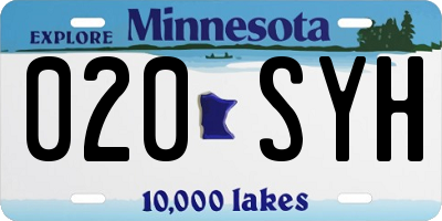 MN license plate 020SYH