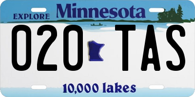 MN license plate 020TAS