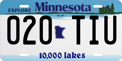 MN license plate 020TIU