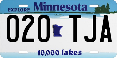 MN license plate 020TJA