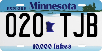 MN license plate 020TJB