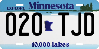 MN license plate 020TJD