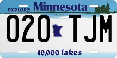 MN license plate 020TJM