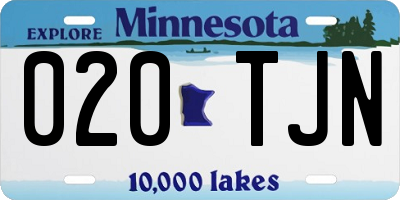 MN license plate 020TJN