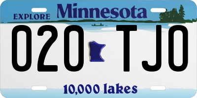 MN license plate 020TJO