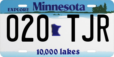 MN license plate 020TJR