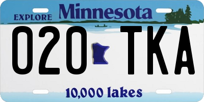 MN license plate 020TKA