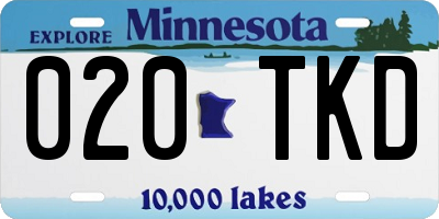 MN license plate 020TKD
