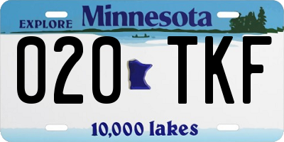 MN license plate 020TKF
