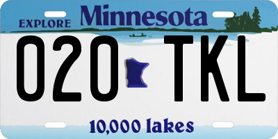 MN license plate 020TKL