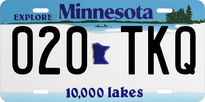 MN license plate 020TKQ