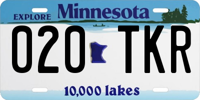 MN license plate 020TKR