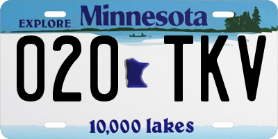 MN license plate 020TKV