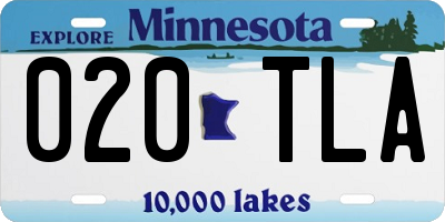MN license plate 020TLA