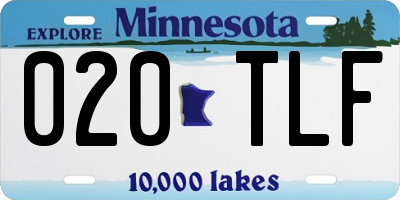 MN license plate 020TLF