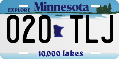 MN license plate 020TLJ