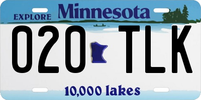 MN license plate 020TLK
