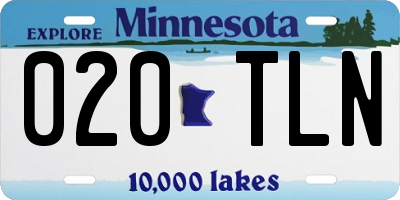 MN license plate 020TLN