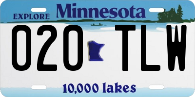 MN license plate 020TLW