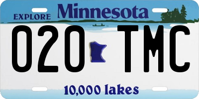 MN license plate 020TMC
