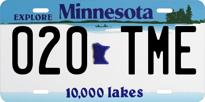 MN license plate 020TME