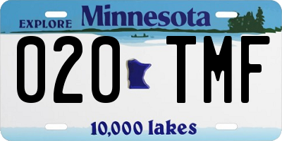 MN license plate 020TMF