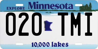 MN license plate 020TMI