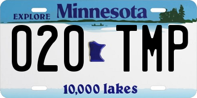 MN license plate 020TMP